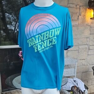 Vintage Jerzees Russell Corp Blue Rainbow Fence Hazelton PA Graphic T-Shirt XXL